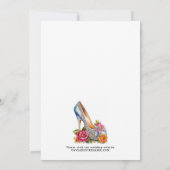 Elegantes Rosa Rose Silver Shoe Brautparty Einladung (Rückseite)