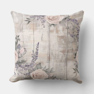 Elegantes rosa Rose und Lavendel-Kissen Kissen