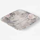 Elegantes rosa Rose und Lavender Wedding Paper Pla Pappteller (Gewinkelt)