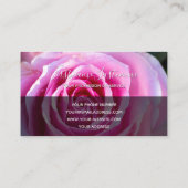 Elegantes rosa Rosenblüten, graues Rechteck Visitenkarte (Rückseite)