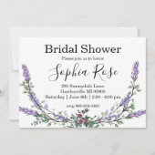 Elegantes rosa Rosenlavender-Brautparty Einladung (Vorderseite)