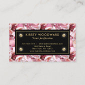Elegantes rosa Rosenmosaikmuster Visitenkarte (Rückseite)