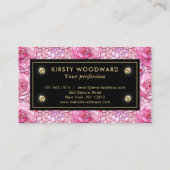Elegantes rosa Rosenmosaikmuster Visitenkarte (Rückseite)