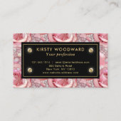 Elegantes rosa Rosenmosaikmuster Visitenkarte (Rückseite)