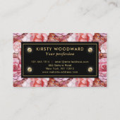 Elegantes rosa Rosenmosaikmuster Visitenkarte (Rückseite)