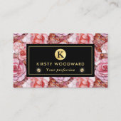 Elegantes rosa Rosenmosaikmuster Visitenkarte (Vorderseite)