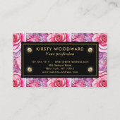 Elegantes rosa Rosenmosaikmuster Visitenkarte (Rückseite)