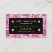 Elegantes rosa Rosenmosaikmuster Visitenkarte (Rückseite)