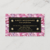 Elegantes rosa Rosenmosaikmuster Visitenkarte (Rückseite)