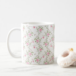 Elegantes rosa Roses-Blume-Muster Kaffeetasse