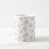 Elegantes rosa Roses-Blume-Muster Kaffeetasse (Mittel)
