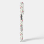 Elegantes rosa Roses Blume Muster Monogramm Case-Mate iPhone Hülle (Rückseite / Rechts)