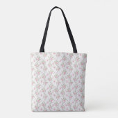 Elegantes rosa Roses Blume Muster Monogramm Tasche (Rückseite)