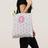 Elegantes rosa Roses Blume Muster Monogramm Tasche (Von Nahem)