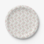 Elegantes rosa Roses-Blume-Muster Pappteller (Vorderseite)