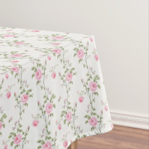 Elegantes rosa Roses-Blume-Muster Tischdecke