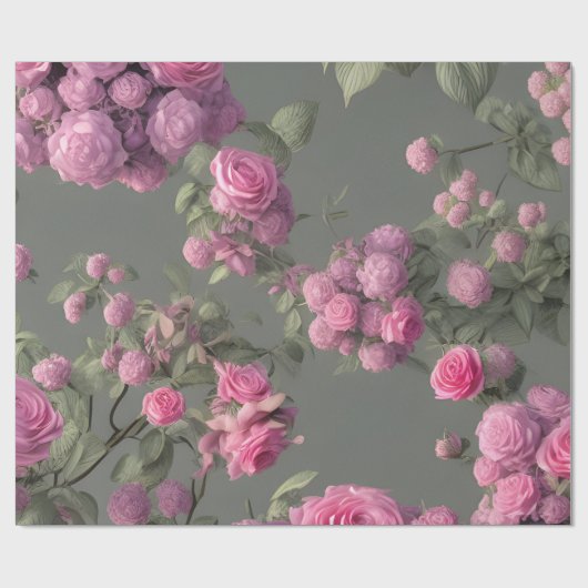 Elegantes rosa Roses Blumenpapier Geschenkpapier (Flach)