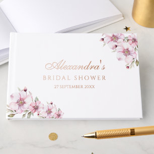 Elegantes rosa Roses Brautparty Gästebuch