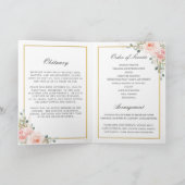 Elegantes Rosa Roses Foto Beerdigung Programm (Innenseite)