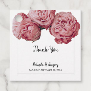 Elegantes rosa Roses Hochzeitsgeschenk Geschenkanhänger
