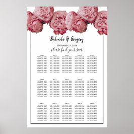 Elegantes rosa Roses Hochzeitstabelle Poster