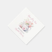 Elegantes Rosa Roses Tea Party Brautparty Serviette (Ecke)