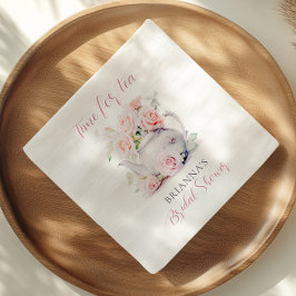 Elegantes Rosa Roses Tea Party Brautparty Serviette