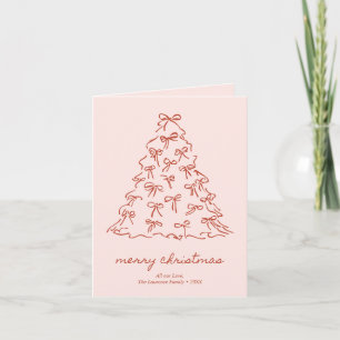 Elegantes Rosa & Rot Gefaltete Frohe Weihnachten O