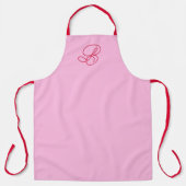 Elegantes rosa & rotes Monogramm-Schrift-Name Schürze (Vorderseite)