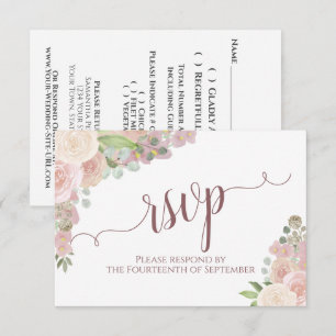 Elegantes Rosa RSVP Karte