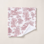 Elegantes Rosa Rustikales Pferdeschild Badhandtuch Set (Waschlappen)