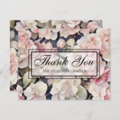 Elegantes rosa Salbei Wasserfarbe Blumenhydrangeas Dankeskarte (Vorne/Hinten)