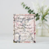 Elegantes rosa Salbei Wasserfarbe Blumenhydrangeas Save The Date (Stehend Vorderseite)