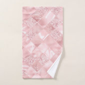 Elegantes, rosa Satin Glitzer Muster Design Glam Badhandtuch Set (Handtuch)