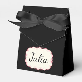 Elegantes, rosa Scalloped Black Party Geschenkschachtel