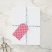 Elegantes rosa Schachbrettmuster Geschenkanhänger (Mit Garn)