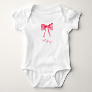 Elegantes rosa Schleifen Kirschen Mädchen Baby Bod Strampler