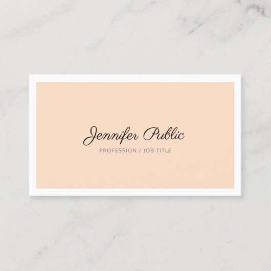Elegantes Rosa Schlicht sauber Modernes Beruflich Visitenkarte (Vorderseite)