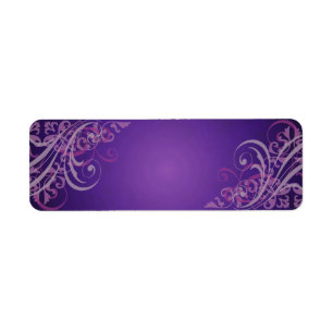 Elegantes rosa Schriftrolle lila leer Adressetiket
