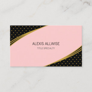 Elegantes Rosa Schwarz & Golden Visitenkarte