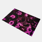 Elegantes rosa, schwarz-nautilus-fossiles Muschel Fußmatte (Schrägansicht)