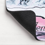 Elegantes Rosa SCHWARZ-WEISSE IMITATE PERSONALISIE Mousepad (Ecke)