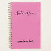 Elegantes rosa Schwarzes Skript Salon Termin Buch Planer (Vorderseite)
