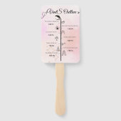 Elegantes rosa Script Wedding Program und Timeline Fächer (Rückseite)