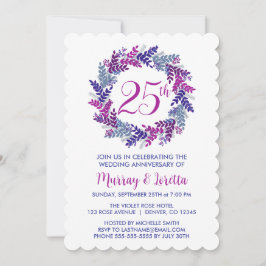 Elegantes Rosa Silber 25. Hochzeitstag Einladung