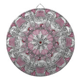 Elegantes rosa Silberdekoratives Dartboard Dartscheibe (vorne)