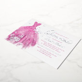 Elegantes rosa Silberschmetterlingskleid Quinceane Folieneinladung (Gedreht)