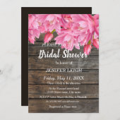 Elegantes rosa Sommerhaus Blume rustikales Brautpa Einladung (Vorne/Hinten)