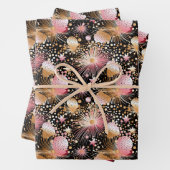 Elegantes rosa Sternmuster gekachelt Geschenkpapier Set (Beispiel)