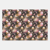 Elegantes rosa Sternmuster gekachelt Geschenkpapier Set (Vorderseite)